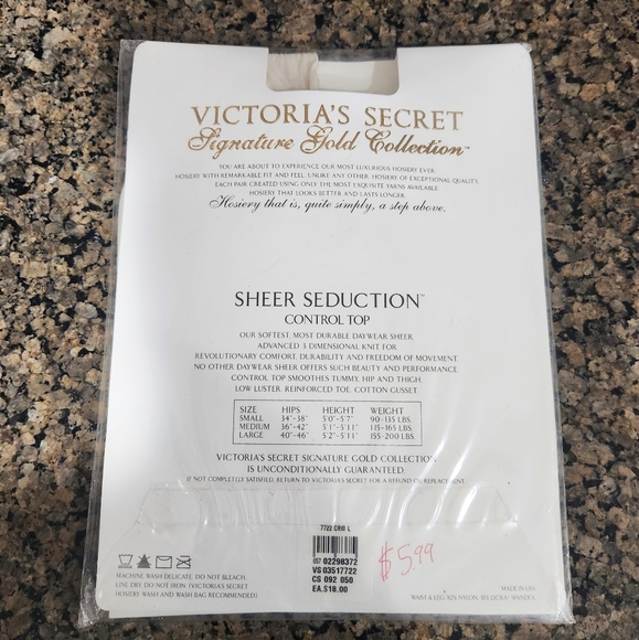 VTG Rare Victoria’s Secret Signature Gold Collection Sheer Seduction Control Top - Picture 4 of 6